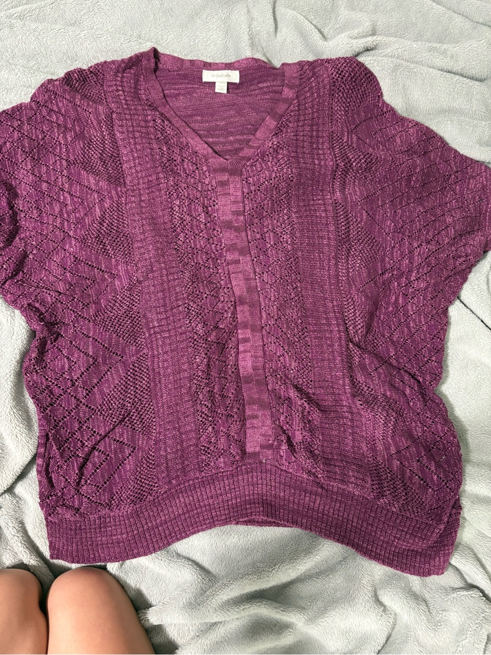 Dress Barn Plum V-Neck Knit Sweater